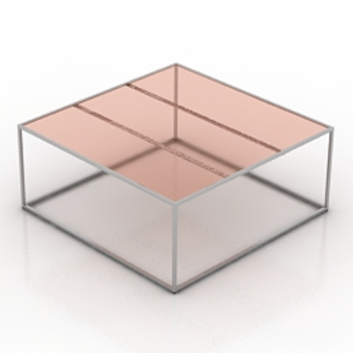 Pink transparent glass table