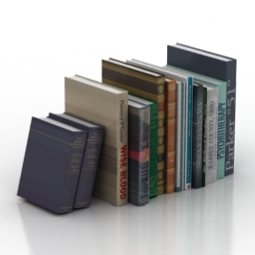 books neatly 3d model