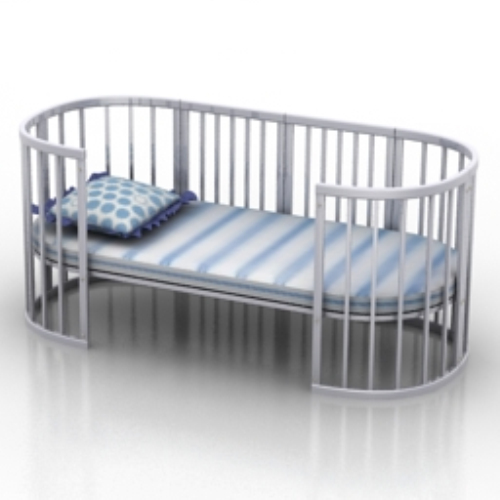 3d blue crib model