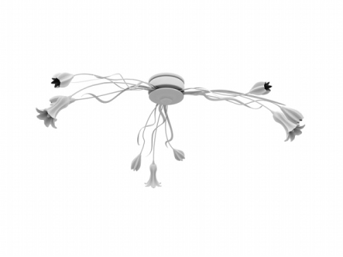Three flowers creative chandelier 3d model