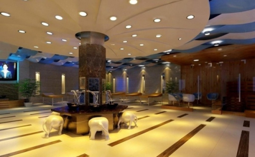 3d model luxury bath center hall