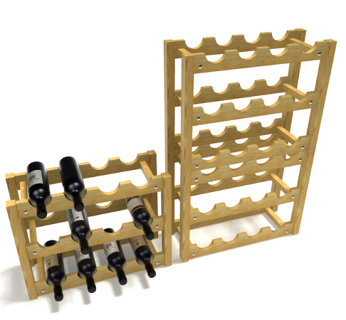 Wooden wine racks 3D model