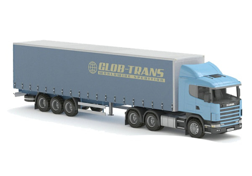 Long container car 3D model