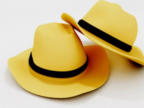 Yellow black cowboy hat edge 3D model