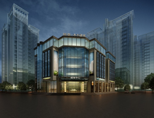 Sales department look 3d model Reception Center