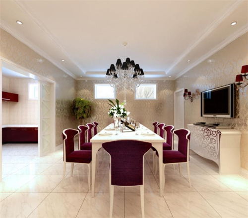 3D model gorgeous restaurant with TV