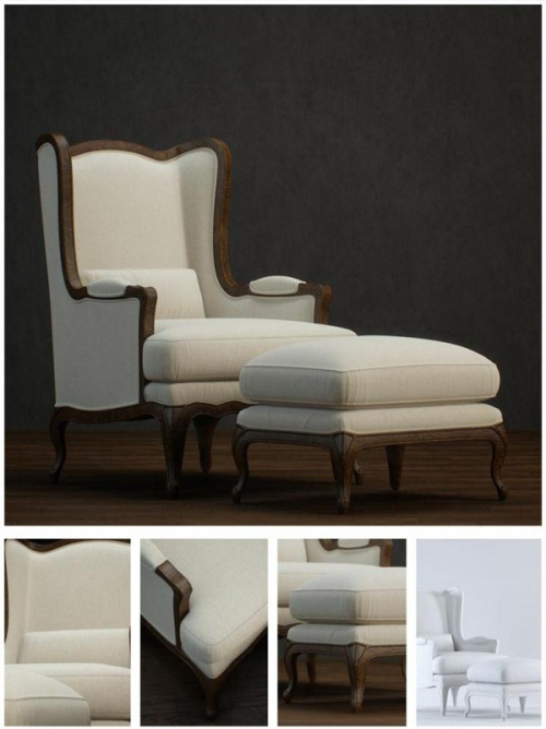 white armchair 3D models