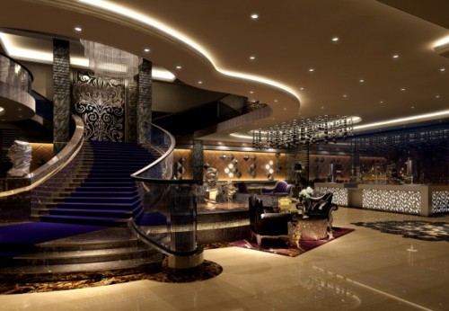 3D model of the five-star hotel lobby