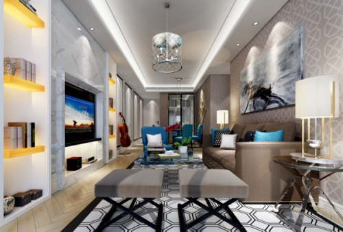 3D model of exquisite fashion small living room