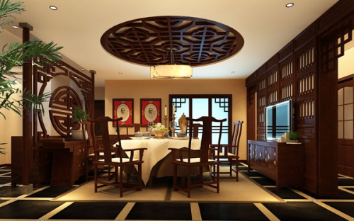 Deluxe Room package 3d model Chinese Restaurant