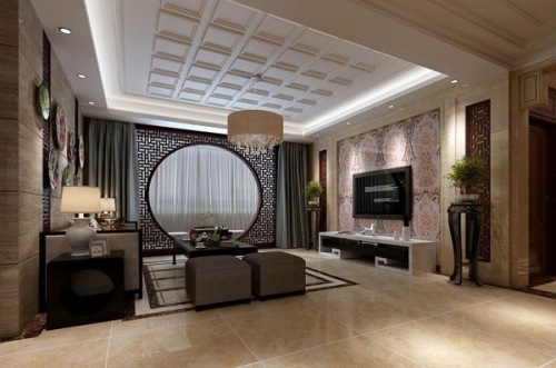 3d model of the modern home living room