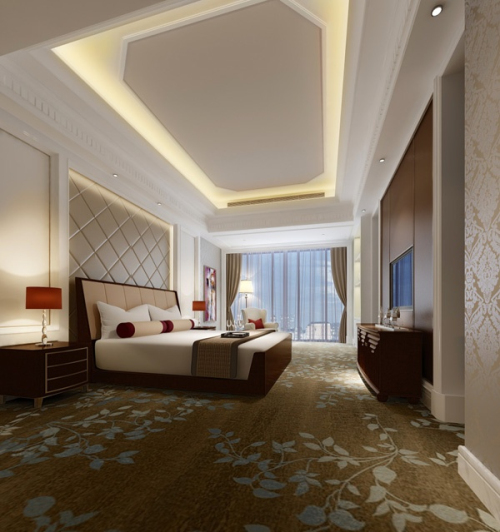 Modern stylish home bedroom 3D model