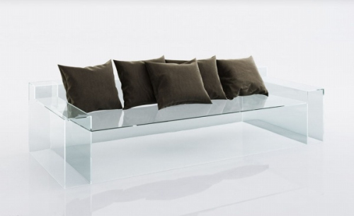 Gray and black glass sofa cushion 3D model