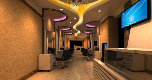 Barber indoor model renderings