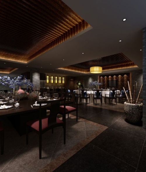 Chinese restaurant retro style 3d model