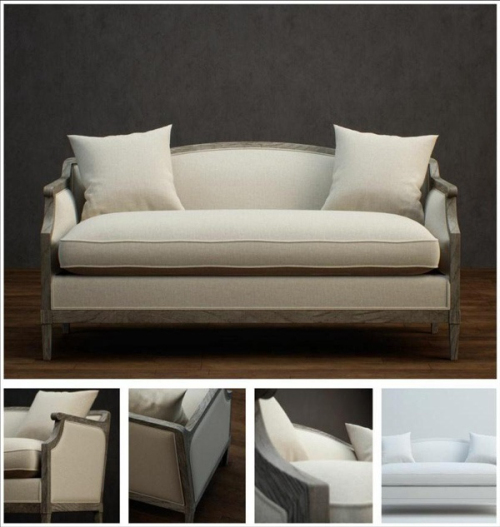 Comfortable beige sofa 3D model