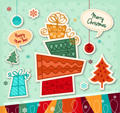 Christmas gift clip art vector material