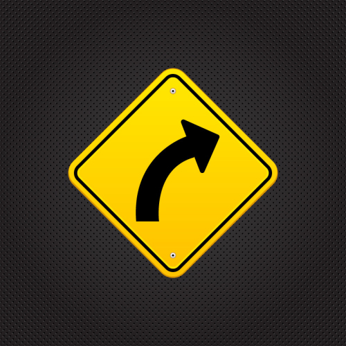 Beautifully right turn signs vector material