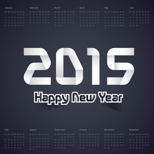 White Origami 2015 calendar vector material