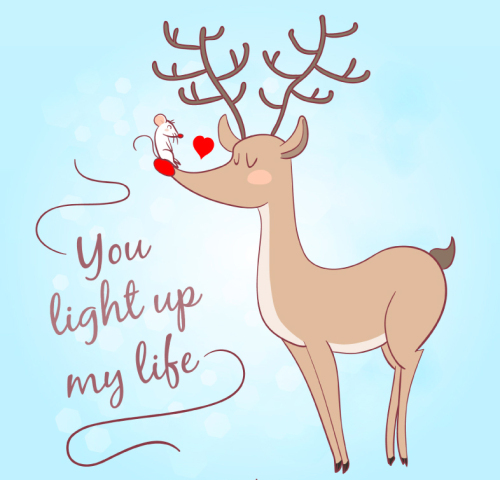 Cartoon mice and deer vector material