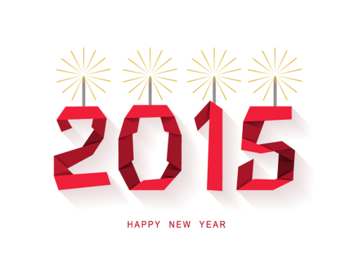 2015 origami candles WordArt vector material