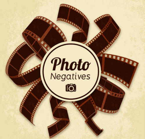 Creative photo negatives background vector material