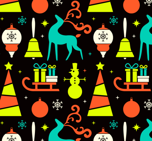 Creative Christmas seamless background element vector material