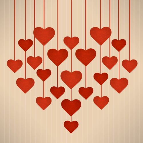 Love Charm red background vector material