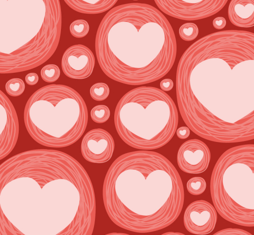 Round love seamless background vector material