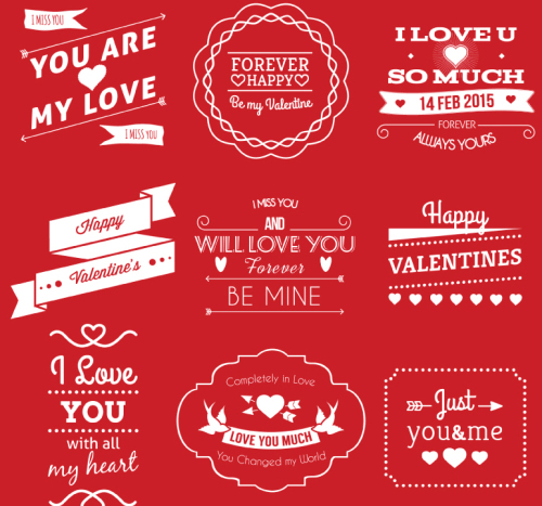 9 White Day label vector material