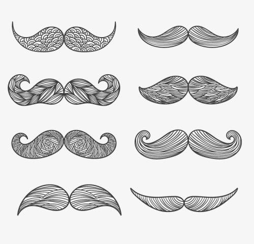 8 beard design pattern vector material