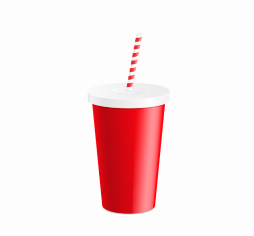 Cup with straw design vector material