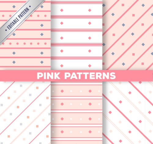 6 pink seamless background vector material