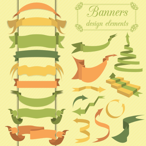 20 models retro ribbon banner vector material