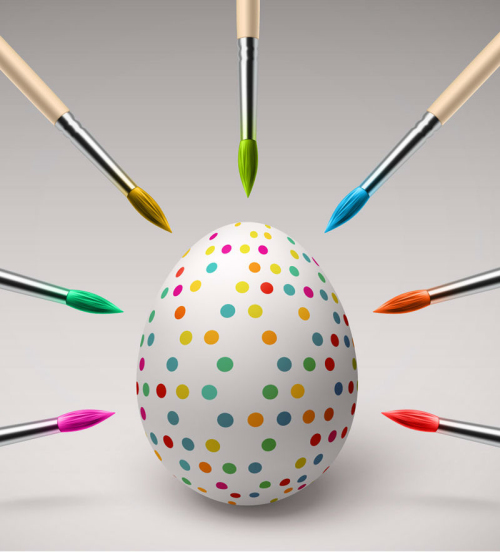 Easter egg and brush Shuiyu point vector material