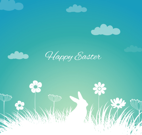 White Rabbit silhouette greeting cards vector material