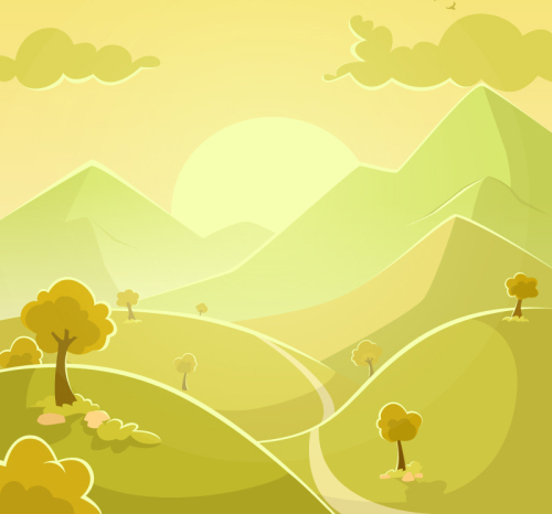 Dream Valley scenery vector material