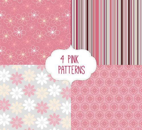 4 pink seamless background vector