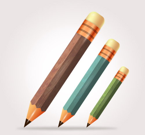 3 Cartoon pencil vector material
