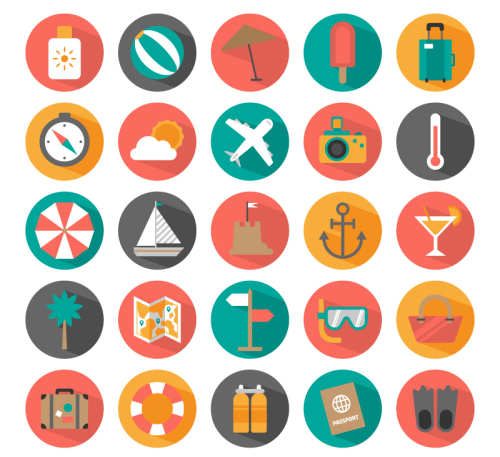 25 of the summer holiday icon vector material