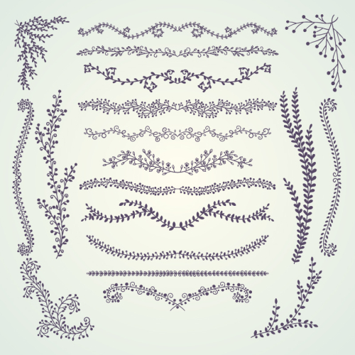 19 new branches lace design vector
