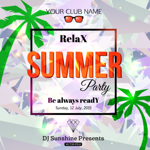 Fashion summer party poster vector