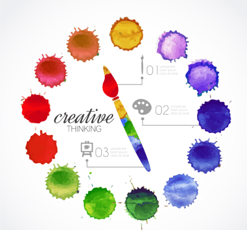 A paintbrush and dot vector illustration material