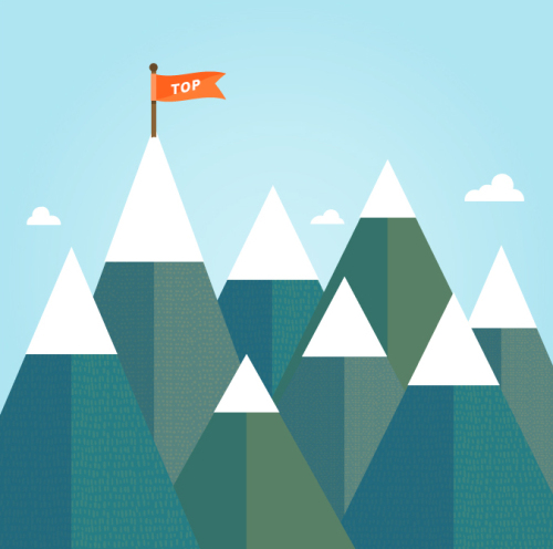 Vector material of the snow capped mountains of the flag