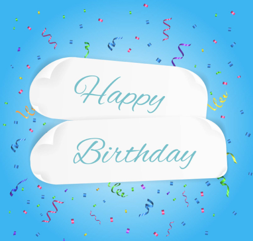 Birthday happy sticker vector material