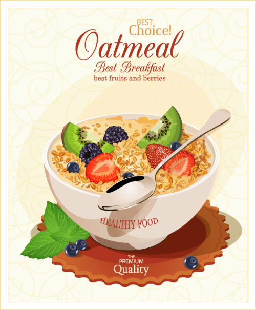Vector material for the delicious oatmeal