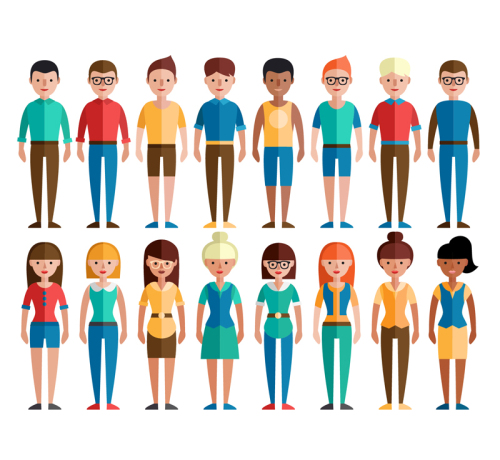 16 models of flat figures Vector