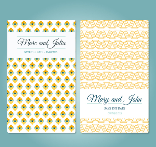 2 pattern wedding invitation card vector material