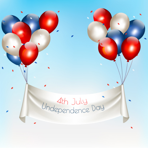 Birthday balloons and banner vector material