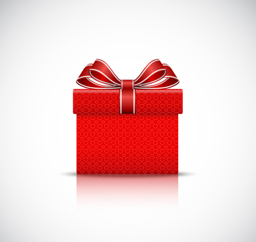 Beautiful red gift box vector material